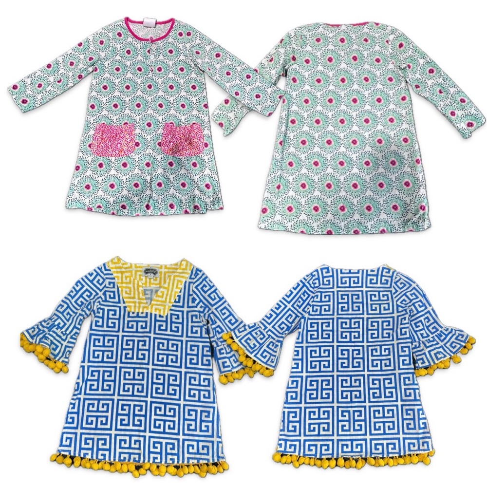 2 Kids Beach dress with Patterns fresh and lightweight,fits like 3T